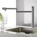 Modern chrome foldable kitchen faucet with articulated spout