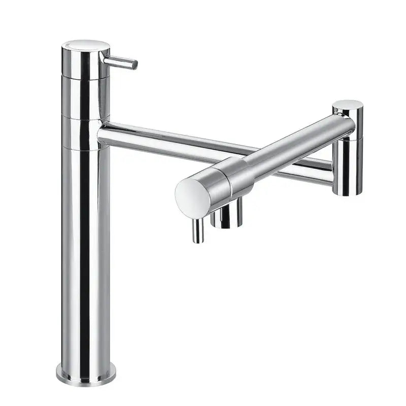 Modern chrome foldable kitchen faucet with articulated spout