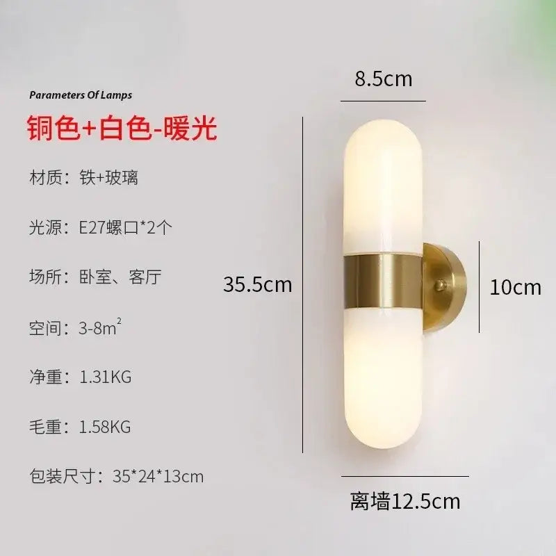 Modern chrome frosted glass vanity mirror light bathroom sconce