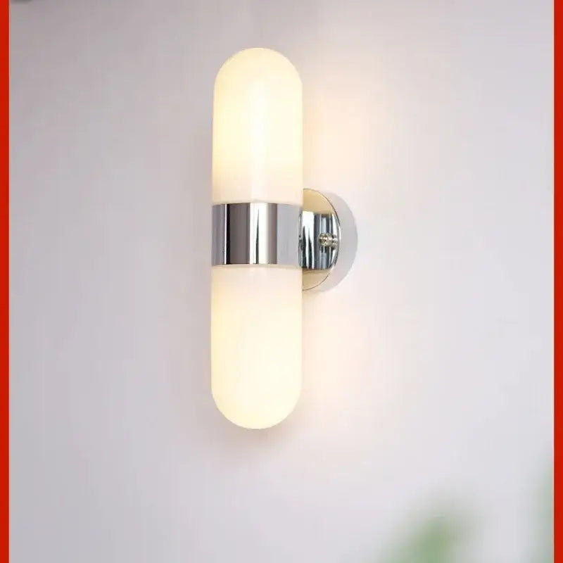 Modern chrome frosted glass vanity mirror light bathroom sconce