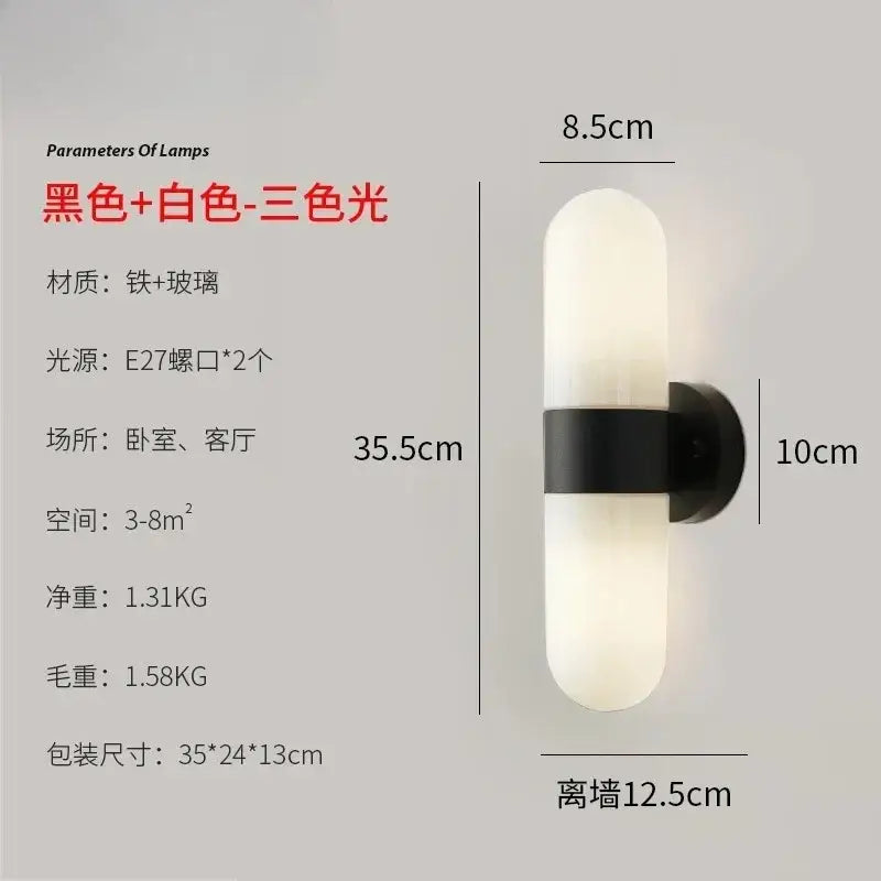 Modern chrome frosted glass vanity mirror light bathroom sconce