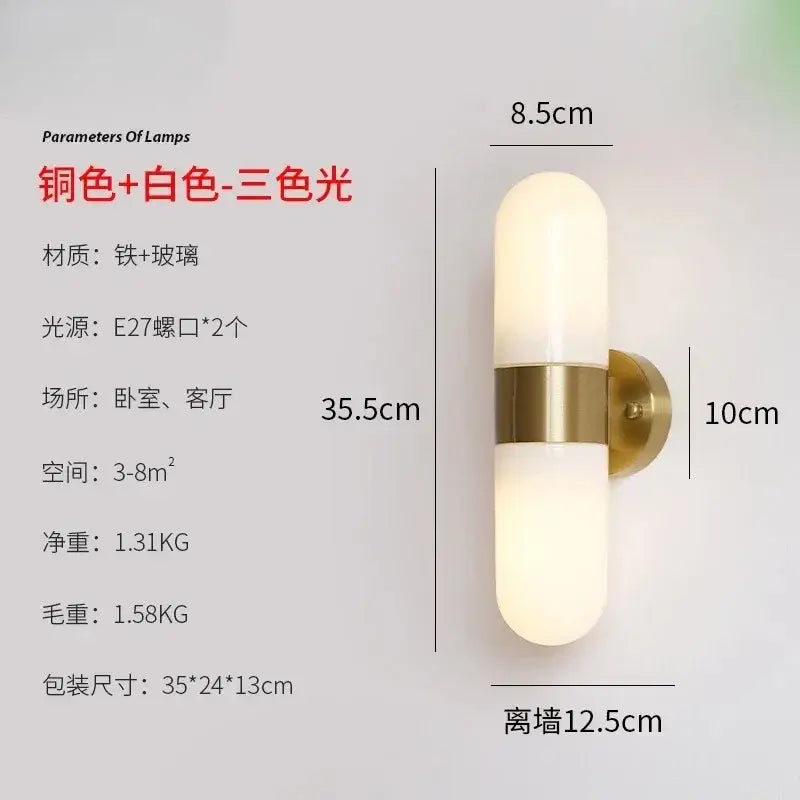 Modern chrome frosted glass vanity mirror light bathroom sconce