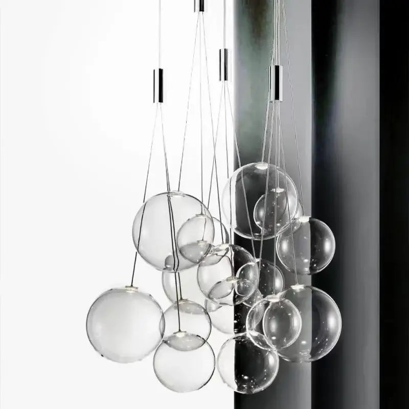 Modern chrome glass ball pendant light – dining room chandelier