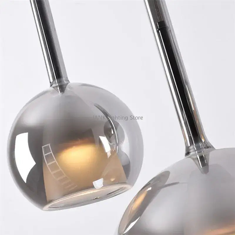 Modern chrome glass bubble pendant lights dining room chandelier