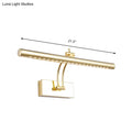 Modern chrome & gold led bathroom wall lamp with tubular metal shade