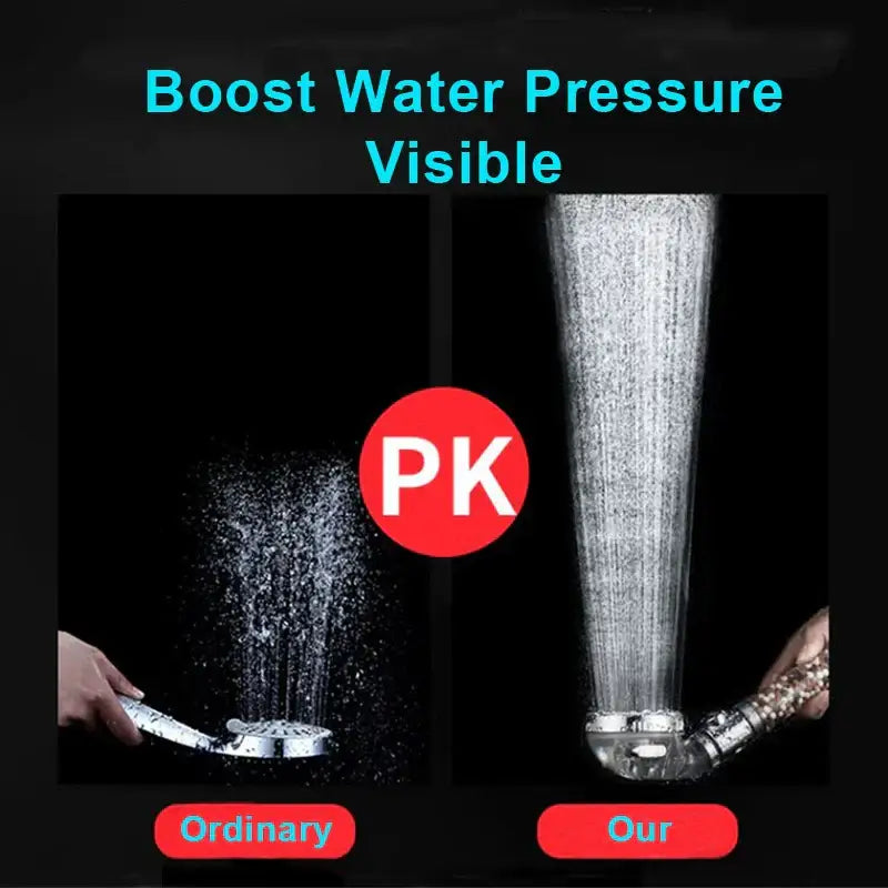 Modern chrome high pressure anion shower head with stop button bathroom