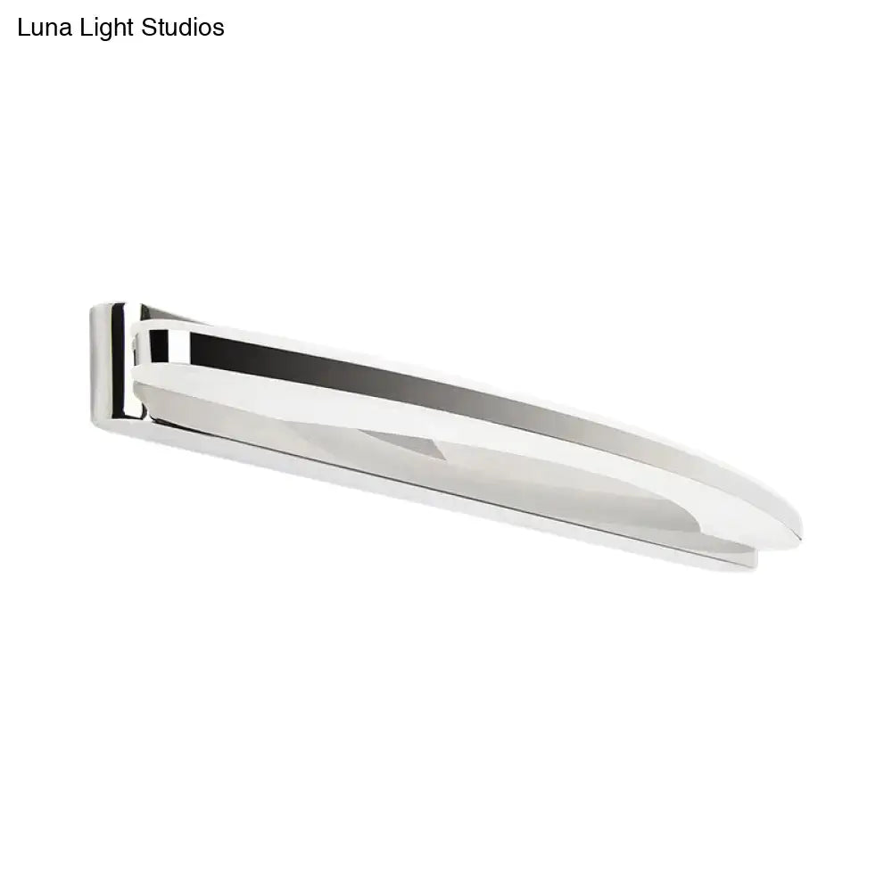 Modern chrome led arc wall light acrylic shade vanity light fixture