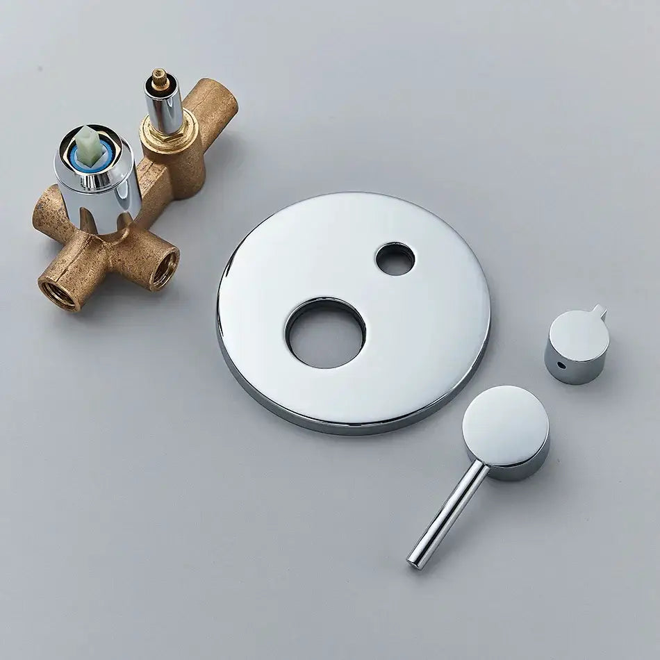 Modern chrome led brass shower set with rain head for bathroom