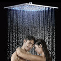 Modern chrome led rainfall shower head bathroom color changing light