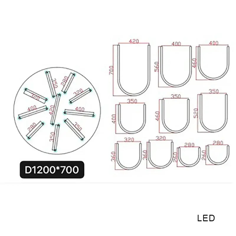 Modern chrome led u shape chandelier pendant lamp dining room