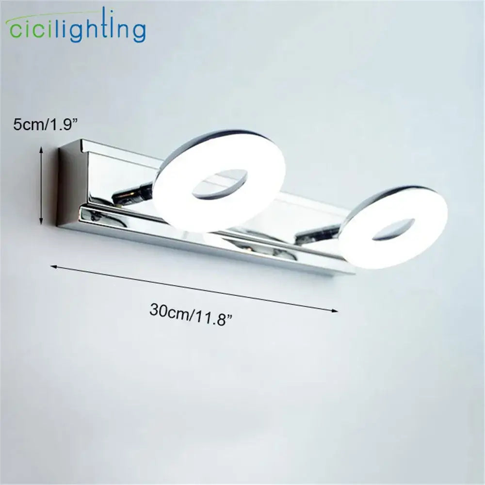 Modern chrome led vanity lamp bathroom mirror light