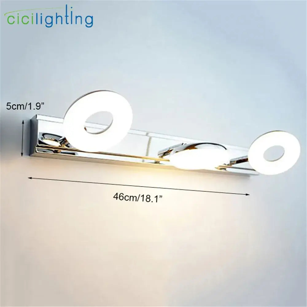 Modern chrome led vanity lamp bathroom mirror light