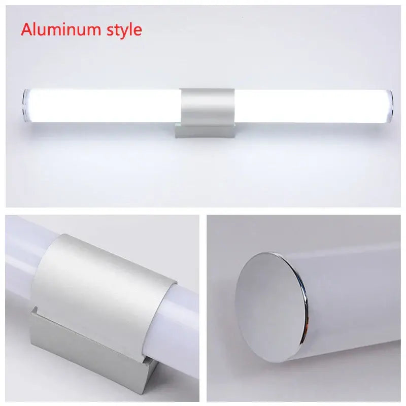 Modern chrome led wall light mirror bathroom sconce warm white
