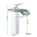 Modern chrome led waterfall basin mixer bathroom sink tap