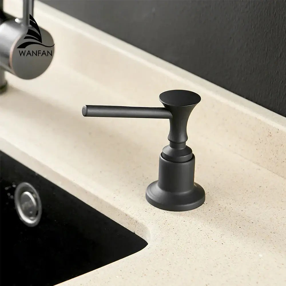 Modern chrome liquid soap dispenser kitchen flat top spray