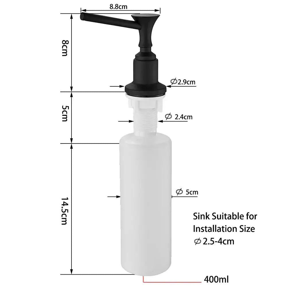 Modern chrome liquid soap dispenser kitchen flat top spray