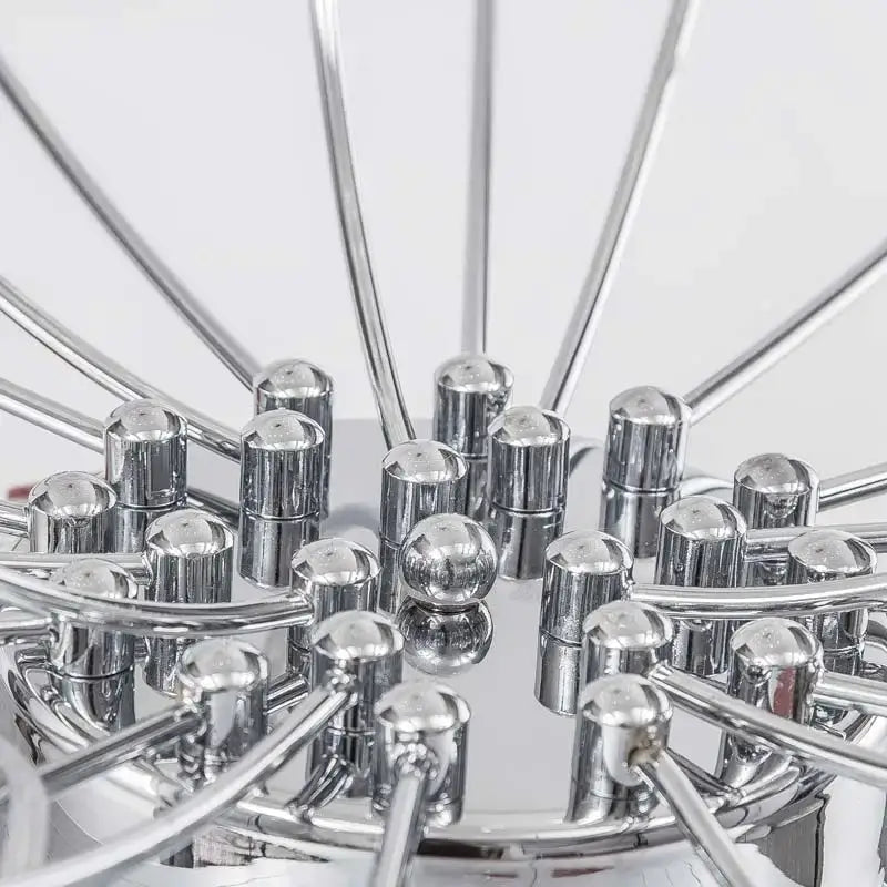 Modern chrome metal led chandelier starburst living room light