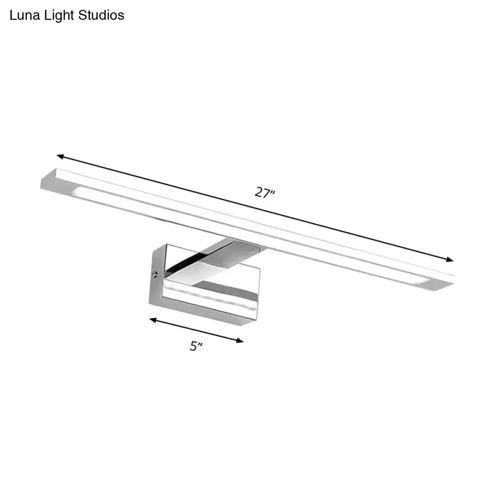 Modern chrome rectangle led bathroom vanity light
