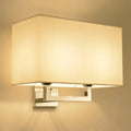 Modern chrome rectangular fabric wall sconce bedroom 110v-120v light