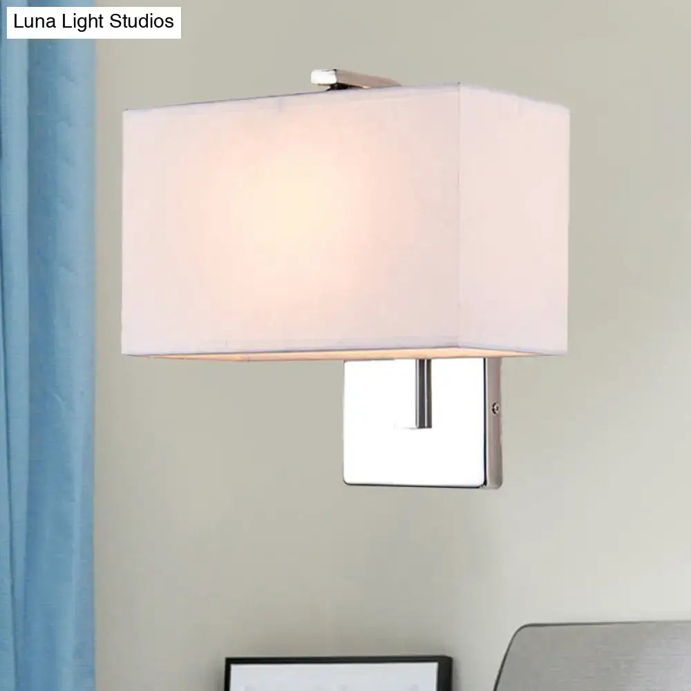Modern chrome rectangular fabric wall sconce e26 e27 living room light