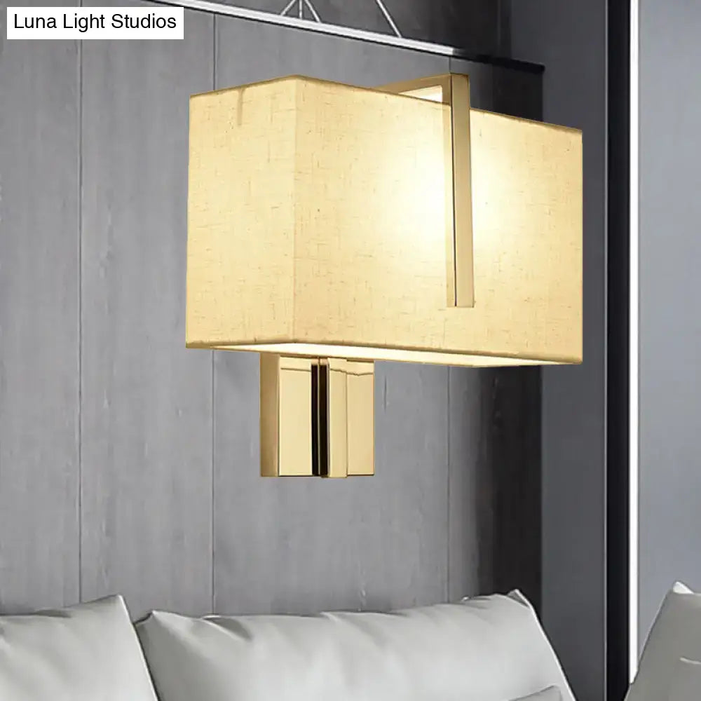 Modern chrome rectangular fabric wall sconce e26 e27 living room light