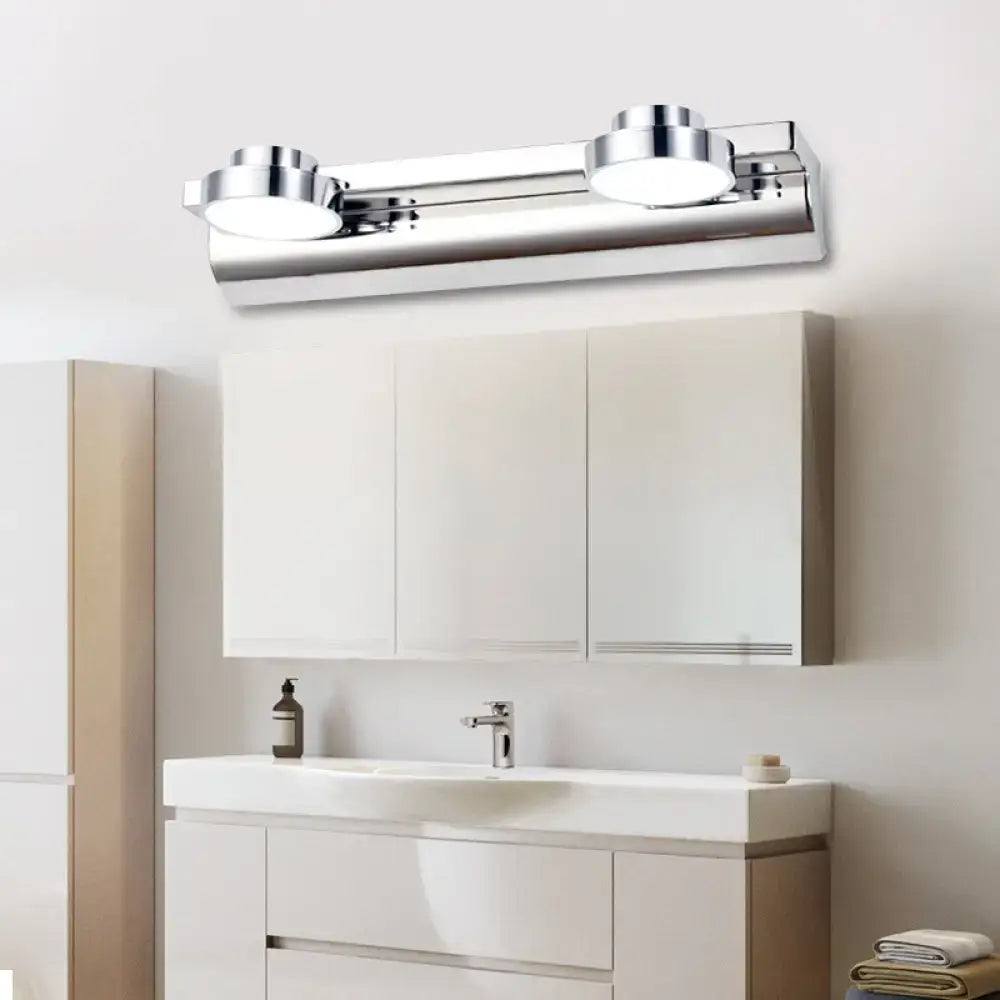 Modern chrome round wall lamp bathroom light with acrylic shade