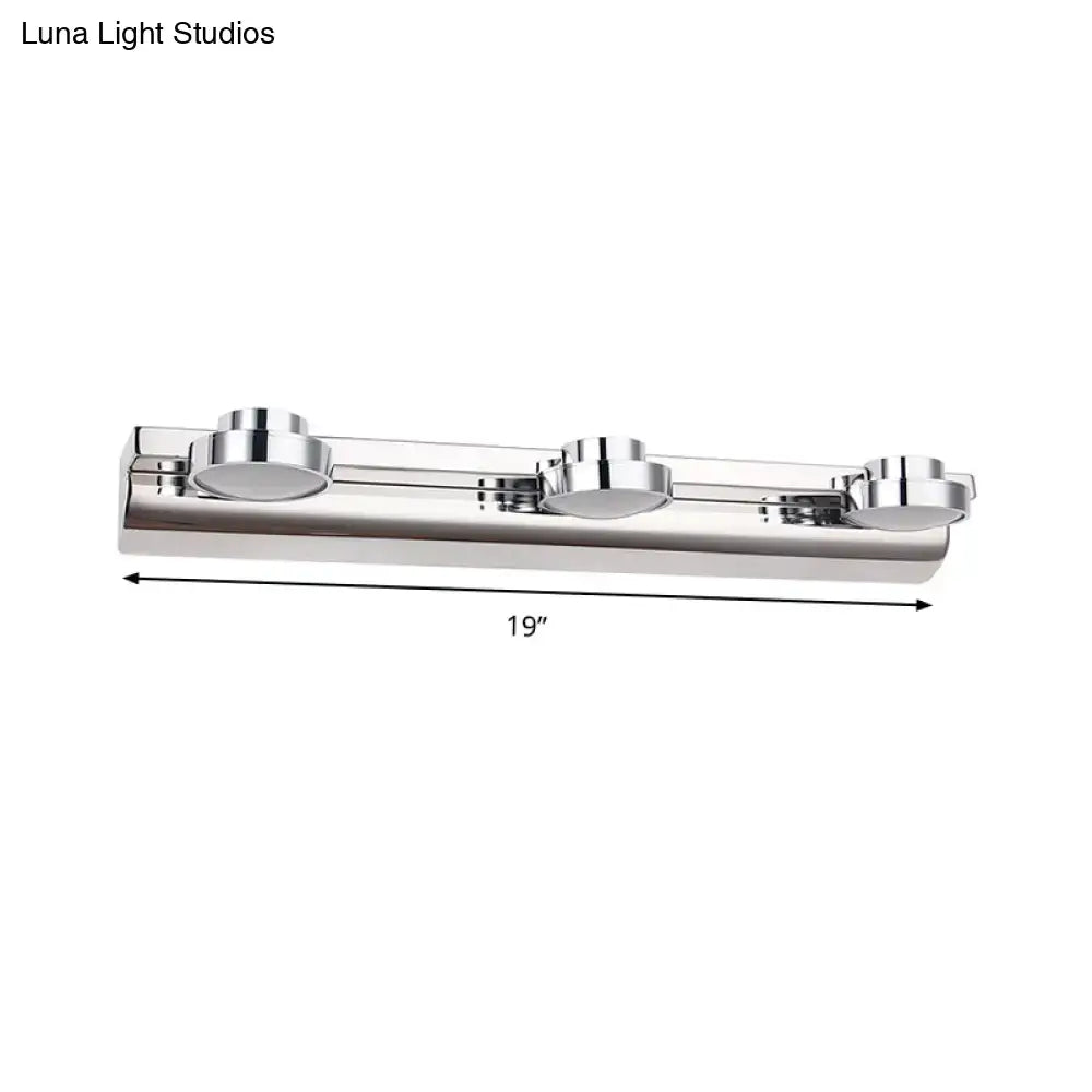 Modern chrome round wall lamp bathroom light with acrylic shade