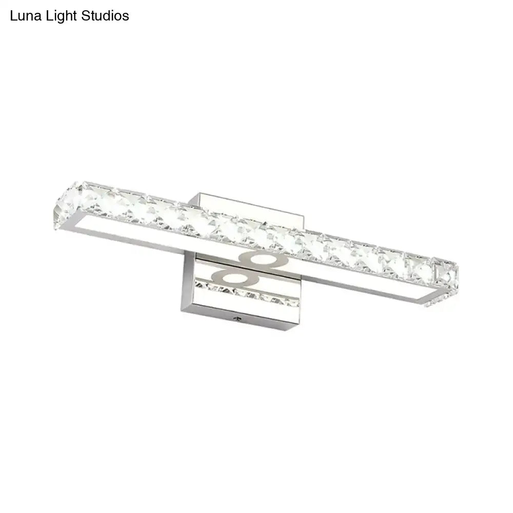 Modern chrome & silver champagne linear wall sconce bathroom light
