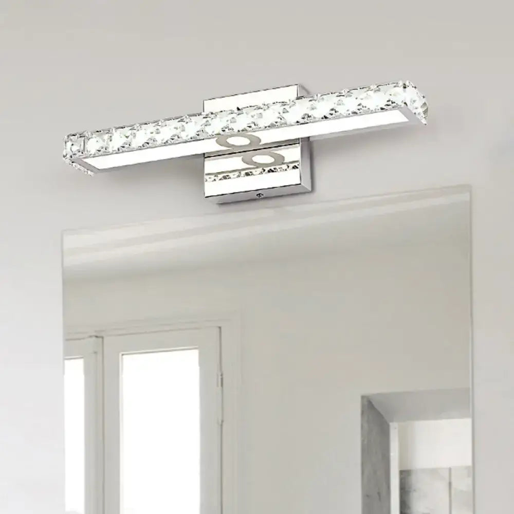 Modern chrome & silver champagne linear wall sconce bathroom light