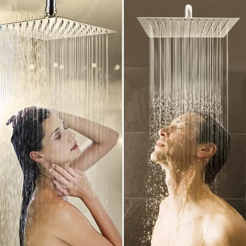 Modern chrome stainless steel rainfall shower head bathroom fixture