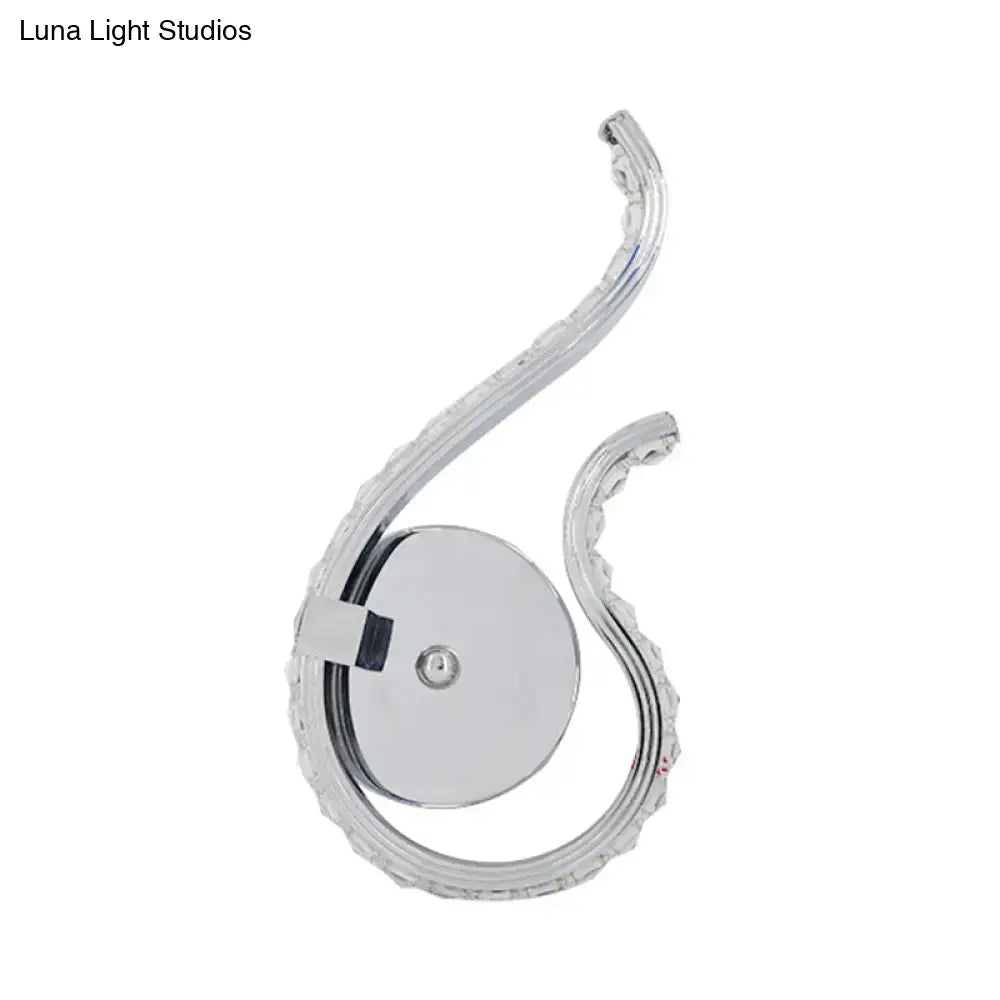 Modern chrome twist led wall light bedroom warm white light