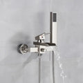 Modern chrome waterfall bathtub shower faucet with handheld showerhead