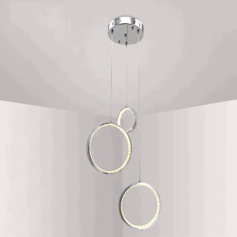 Modern circle led crystal pendant light for dining room