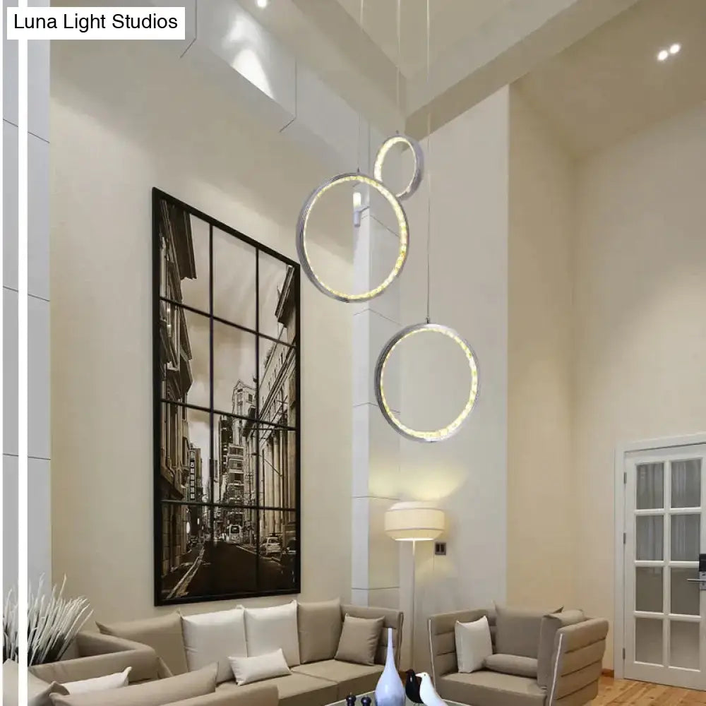 Modern circle led crystal pendant light for dining room