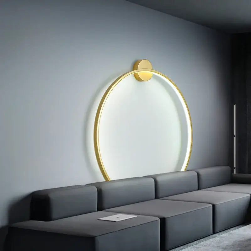 Modern circular black led wall lights for living room decor