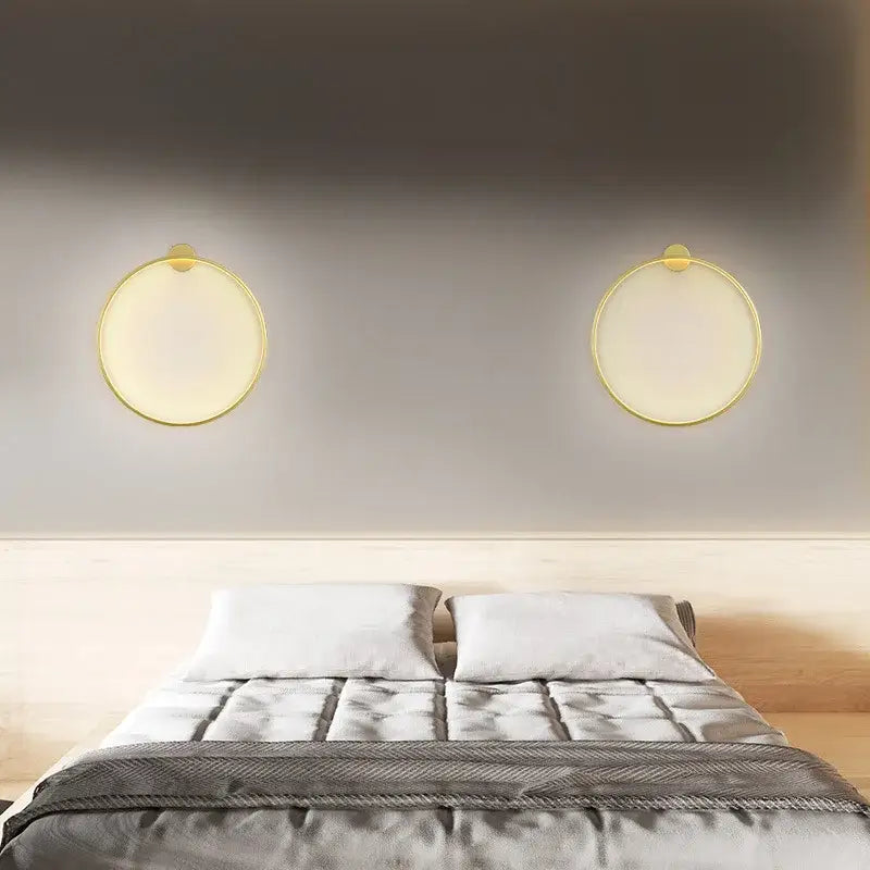 Modern circular black led wall lights for living room decor