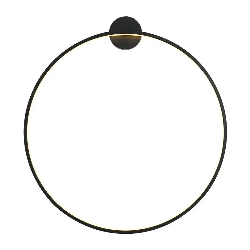Modern circular black led wall lights for living room decor