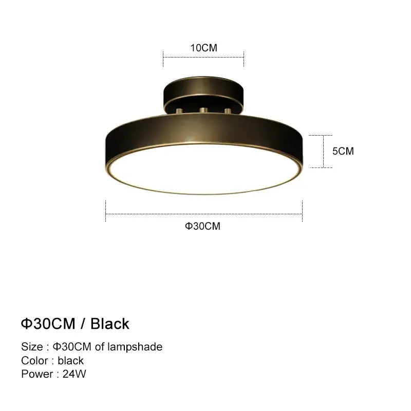 Modern circular brass led ceiling chandelier for living room