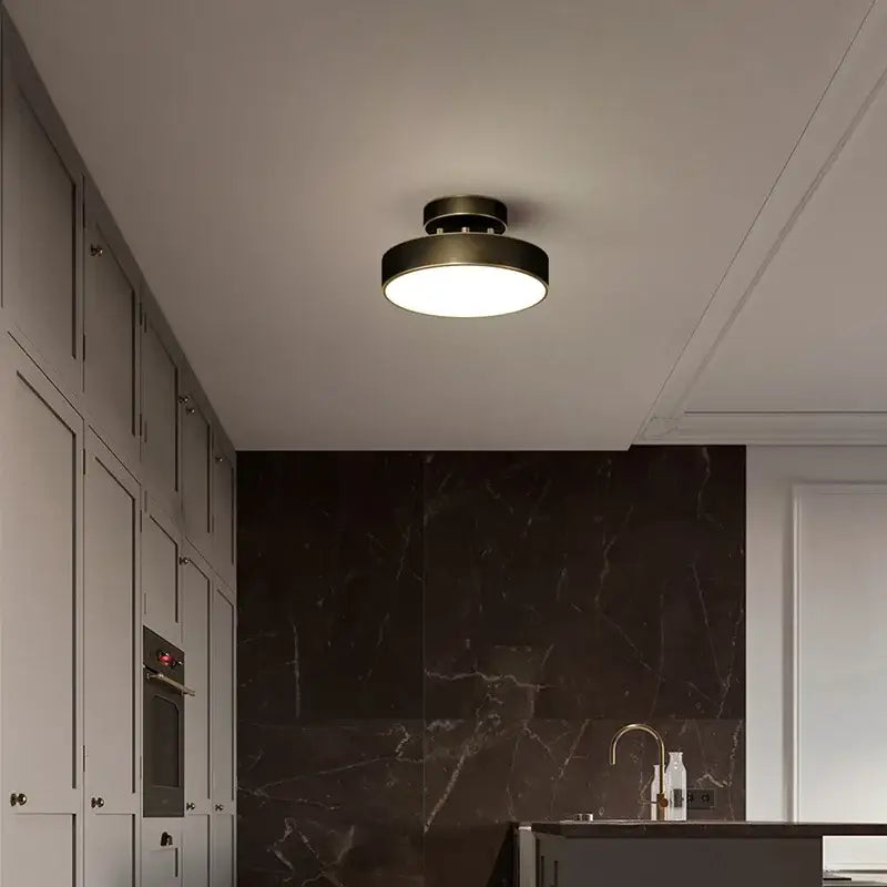 Modern circular brass led ceiling chandelier for living room