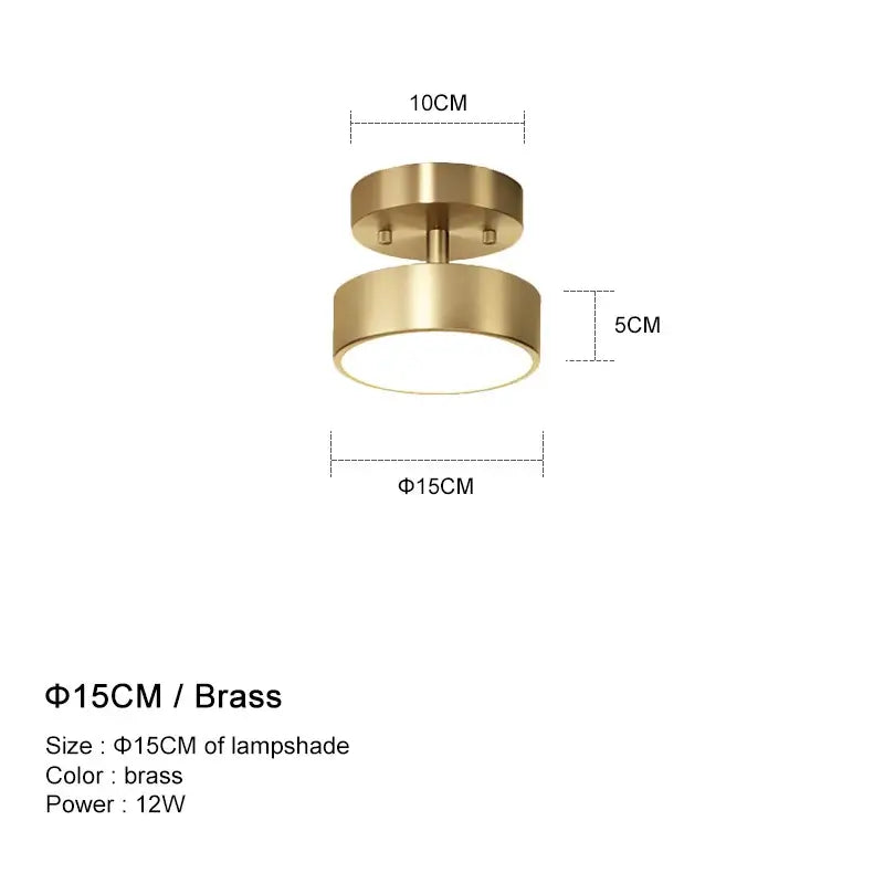 Modern circular brass led ceiling chandelier for living room