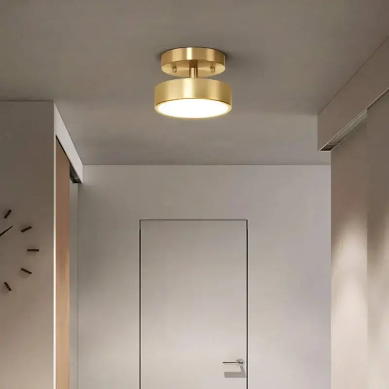 Modern circular brass led ceiling chandelier for living room