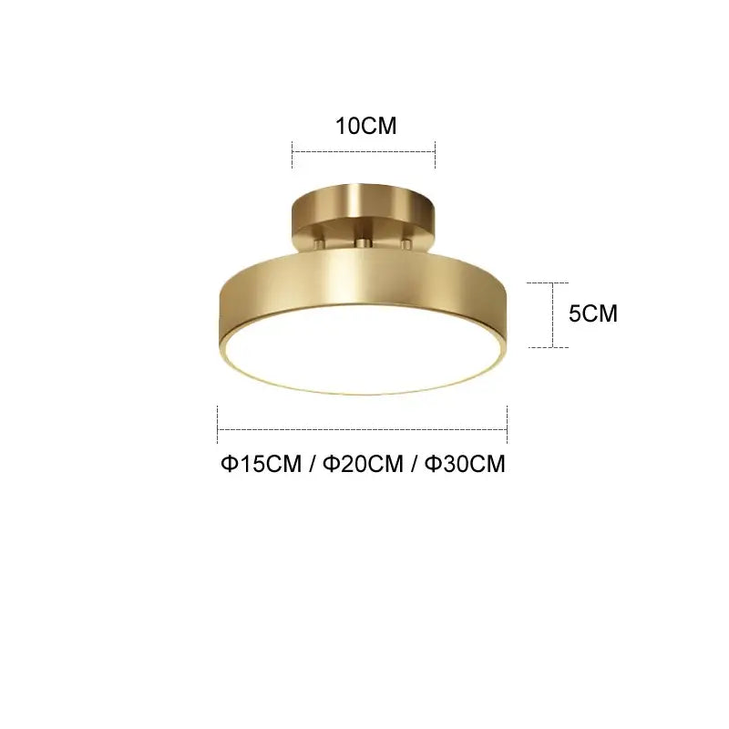 Modern circular brass led ceiling chandelier for living room
