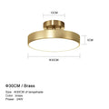 Modern circular brass led ceiling chandelier for living room