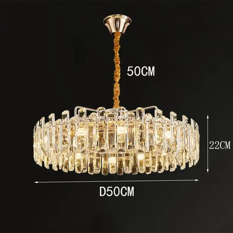 Modern circular crystal chandelier pendant light for dining room