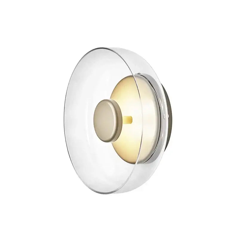 Modern circular glass bowl led wall sconce for bedroom decor