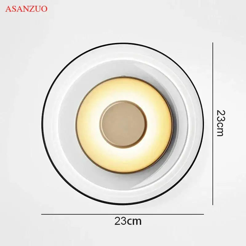 Modern circular glass bowl led wall sconce for bedroom decor