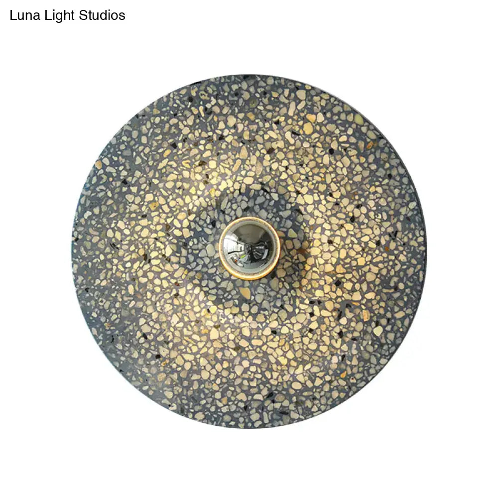 Modern circular terrazzo wall light in beige & lake blue for corridors