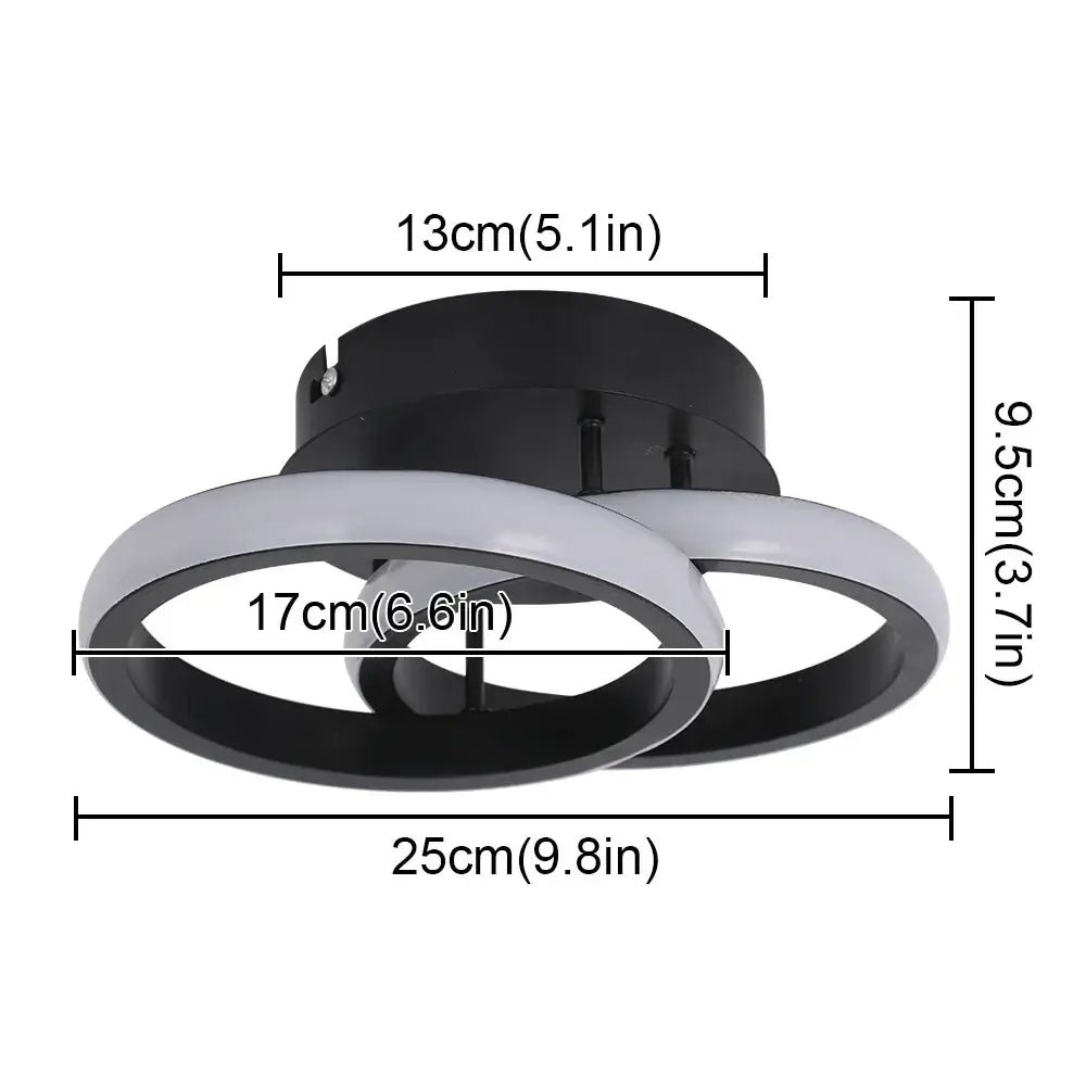 Modern circular white & black acrylic led ceiling light bedroom