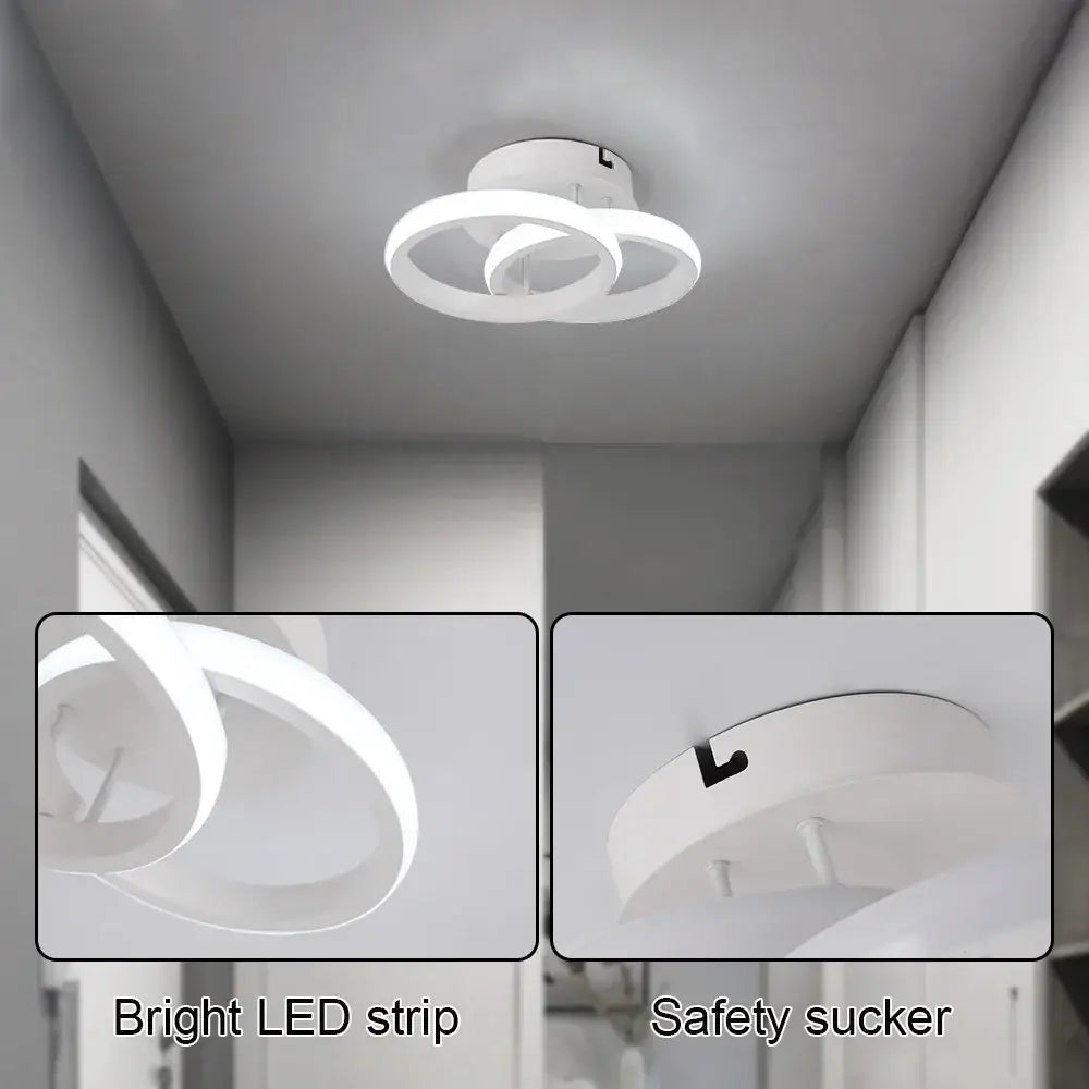 Modern circular white & black acrylic led ceiling light bedroom