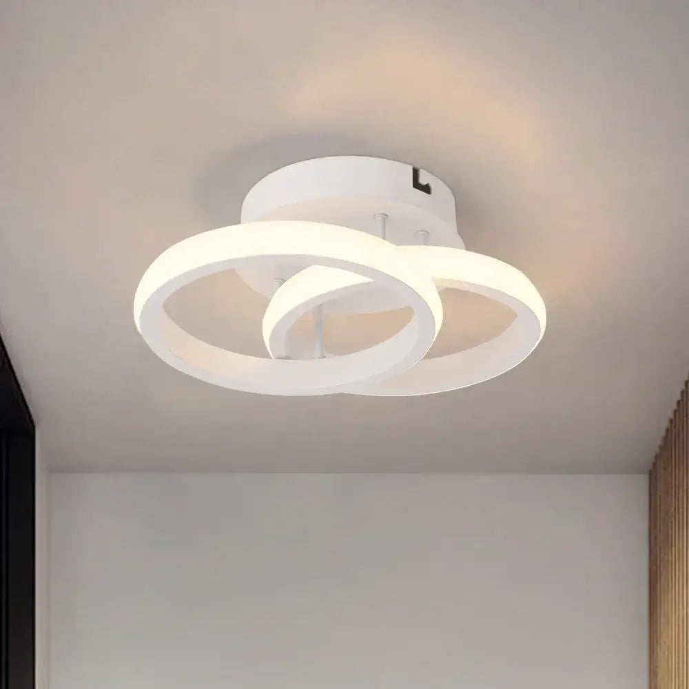 Modern circular white & black acrylic led ceiling light bedroom